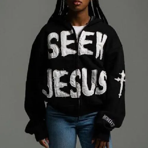 distress embroidery pullover manufacturer